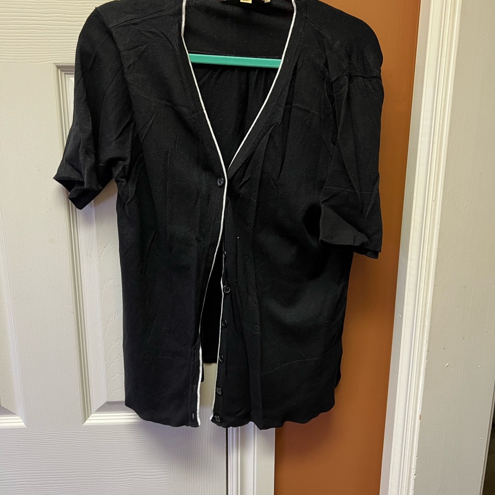 Classic Black Short-Sleeve Cardigan